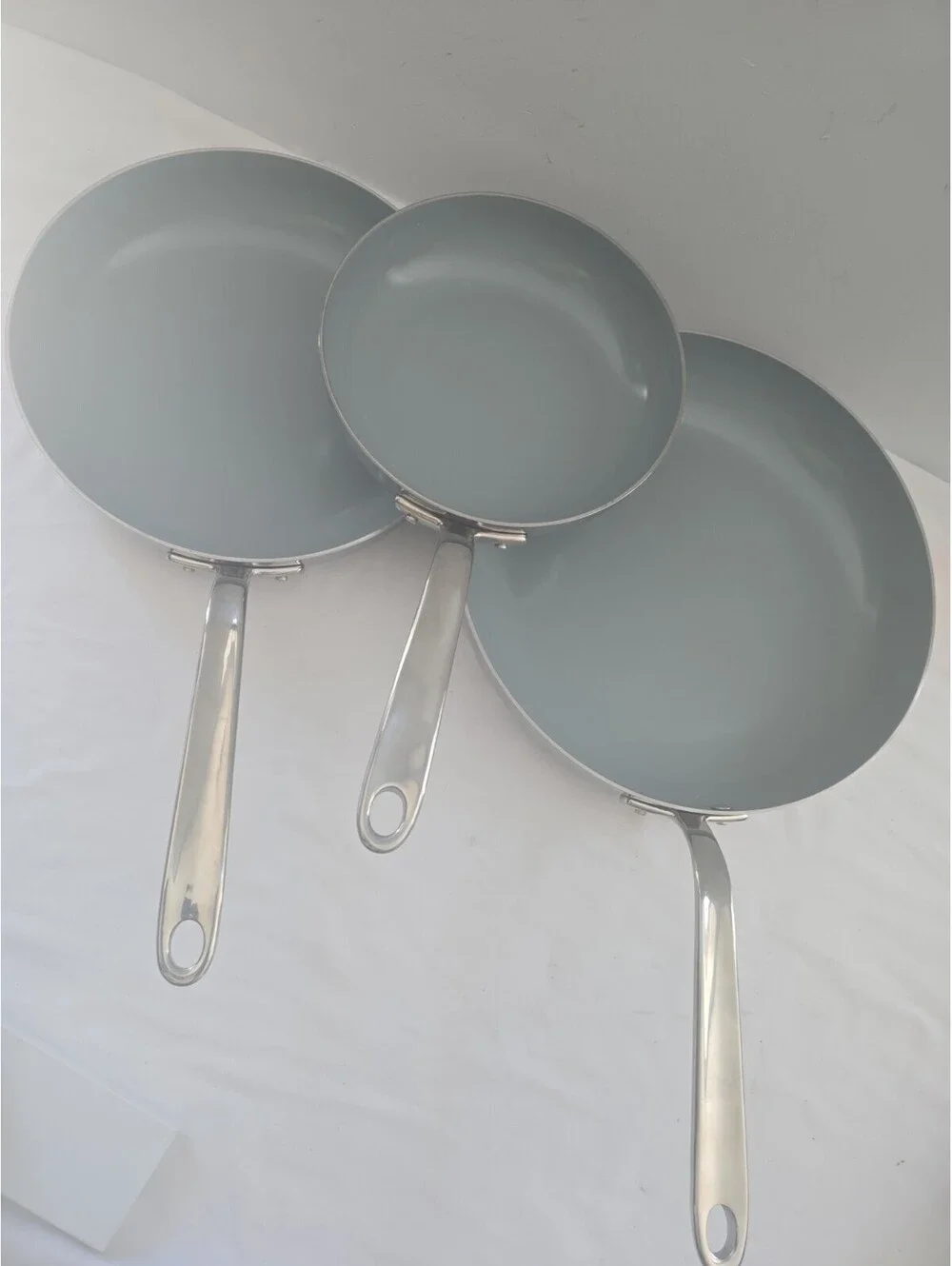 Tramontina 3-piece Tri-Ply Clad Stainless Steel Ceramic Nonstick Fry Pan -
